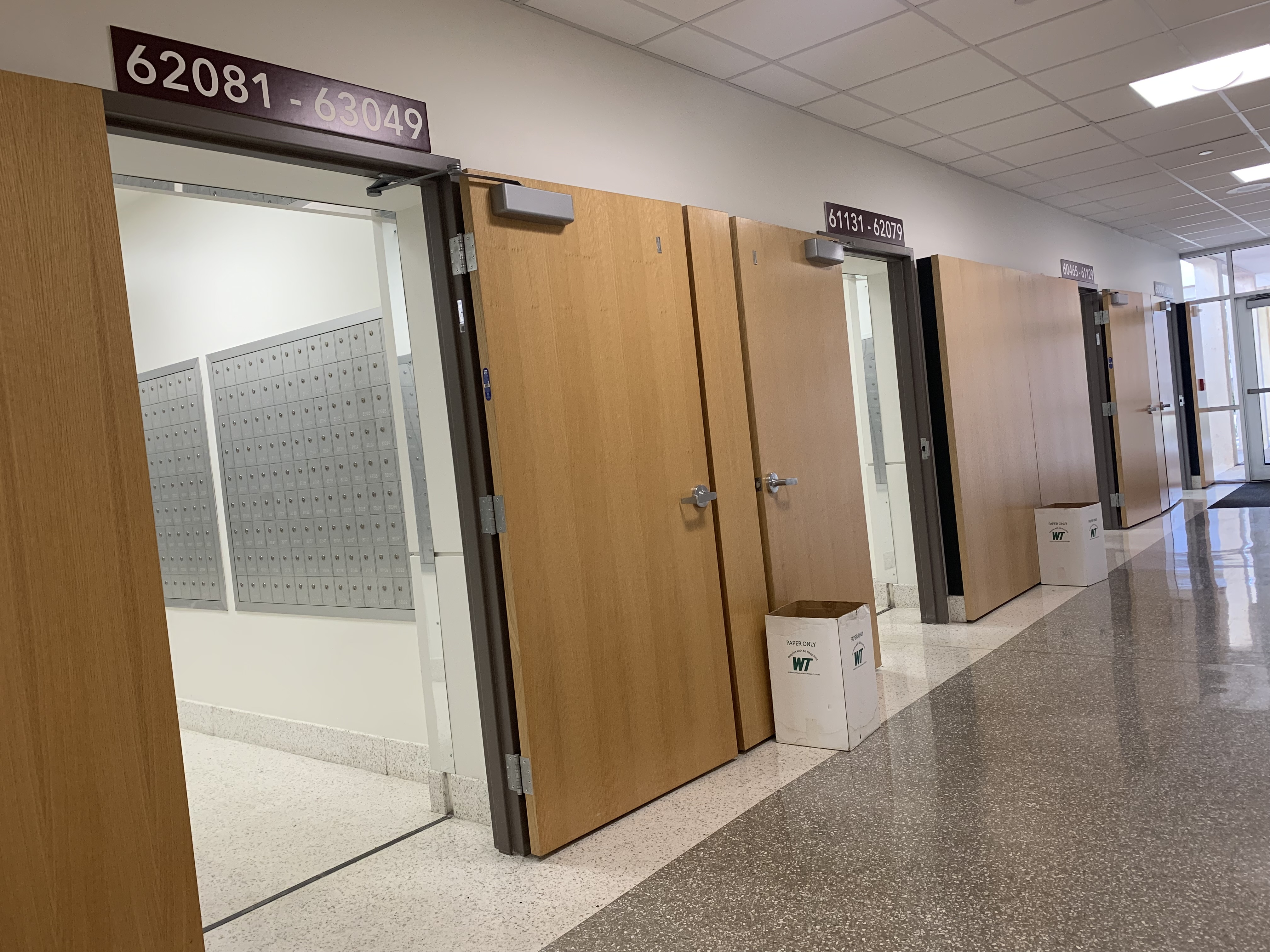 P.O. Box hallway